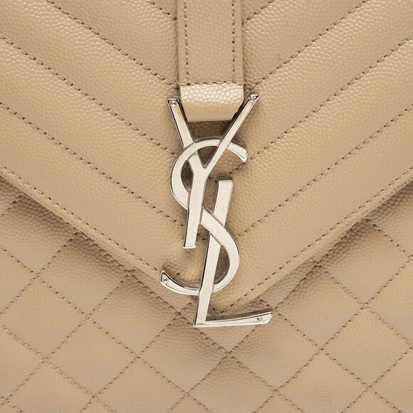 Saint Laurent Mixed Matelasse Grain de Poudre Monogram Large Shoulder Bag - Picture 10 of 16